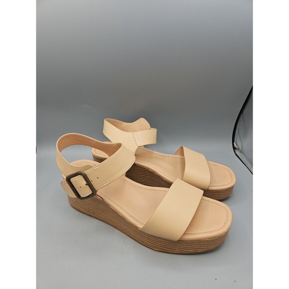 Frye And CO SZ 11 Lylah Wedge Sandal Tan - Picture 1 of 10